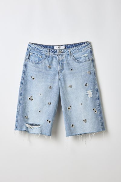 Vintage By RSTY Grommet Studded Mid-Rise Jort