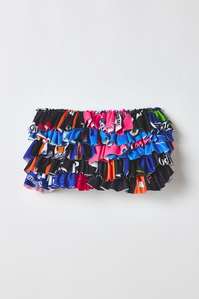 Vintage By RSTY Spliced Jersey Ruffle Micro Mini Skirt #1