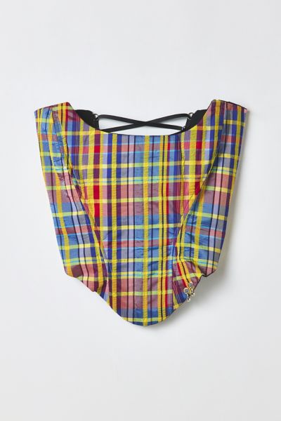 Vintage By RSTY Multi-Color Plaid Strapless Corset Top