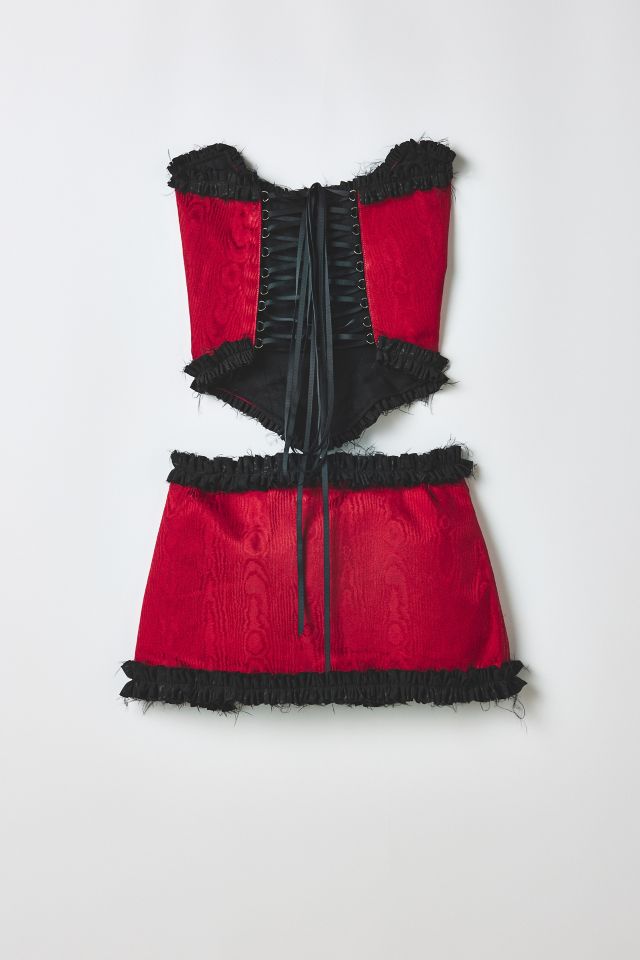 Vintage By RSTY Red Corset Top + Mini Skirt 2-Piece Set #1