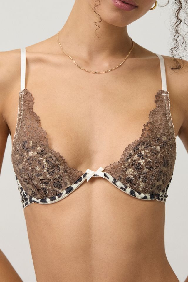 Wild Lovers Anouk Leopard Print Lace Trim Underwire Bra #1
