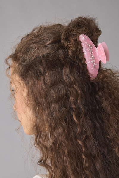 Urban Outfitters Talk More Rhinestone Claw Clip In Pink, Women's At