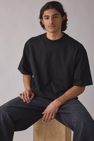 Shaka Wear 7.5oz Drop Shoulder Tee in Black, Men's at Urban Outfitters