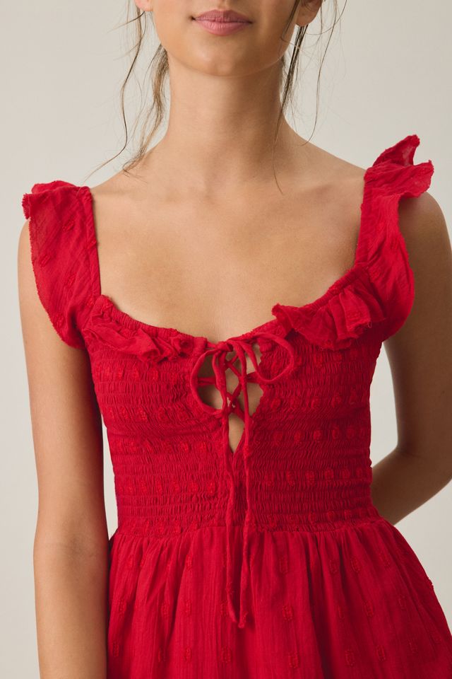 BDG Sunny Polka Dot Smocked Ruffle Romper #3