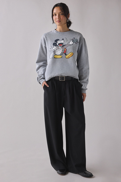 Mickey Mouse Banjo Graphic Crew Neck Pullover Sweatshirt