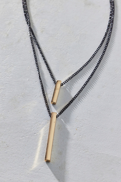 Max Mixed Metal Pendant Layered Necklace