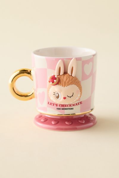 Pop Mart The Monsters Labubu Let's Checkmate Series Pink Ceramic Mug In Pink At Urban Outfitters In Pink