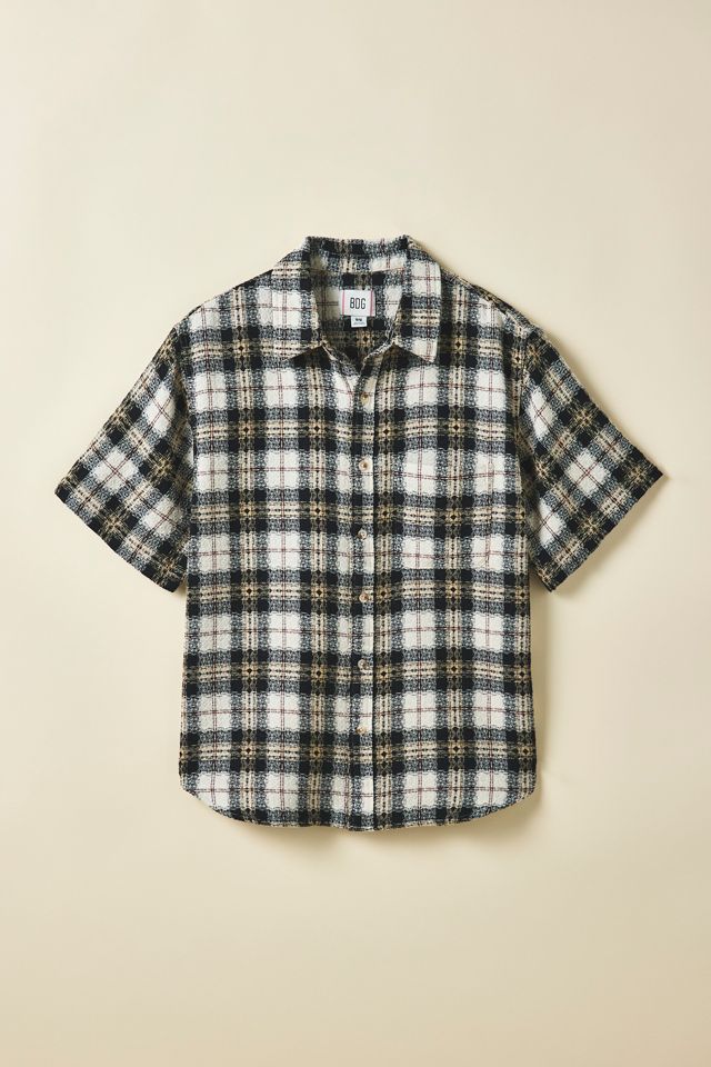 Chemise à manches courtes en tissage texturé à carreaux BDG #2
