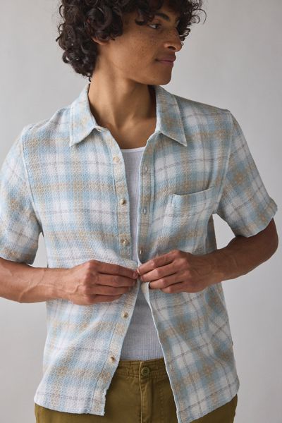 BDG Plaid Textured Weave Short Sleeve Shirt