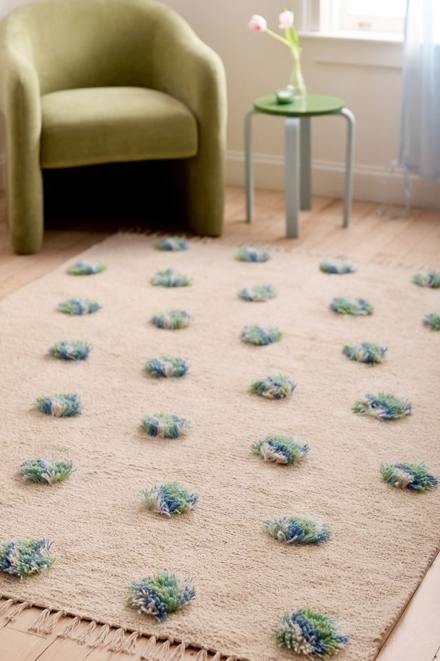 Polka Dot Shaggy Tufted & Woven Rug #1