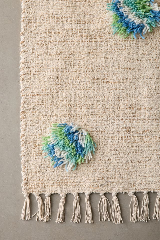 Polka Dot Shaggy Tufted & Woven Rug #3