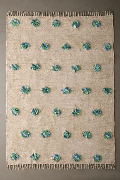 Polka Dot Shaggy Tufted & Woven Rug