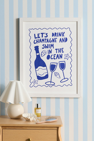 AthenesAtelier Drink Champagne Coastal Art Print