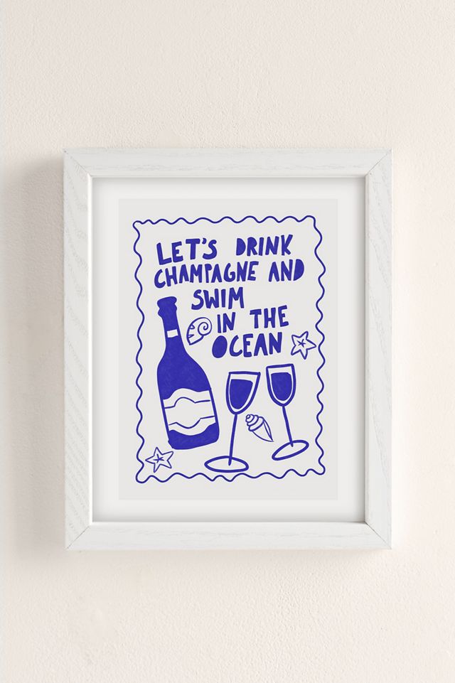 AthenesAtelier Drink Champagne Coastal Art Print #1