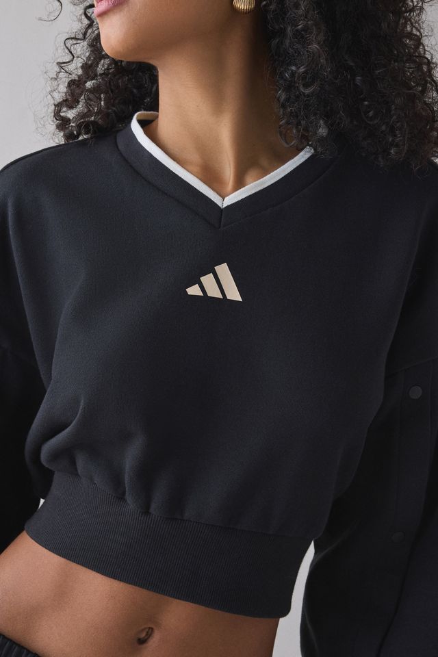 adidas Stadium V-Neck Snap Sleeve Pullover Sweatshirt #1