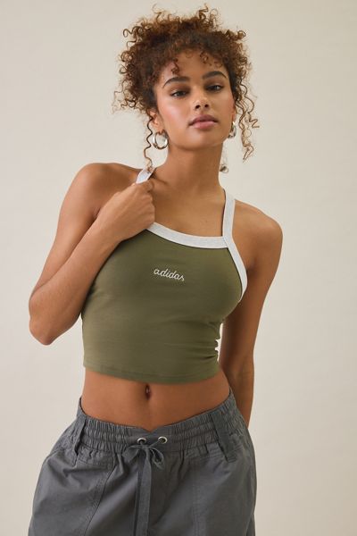 adidas Color Pop Cropped Racerback Tank Top