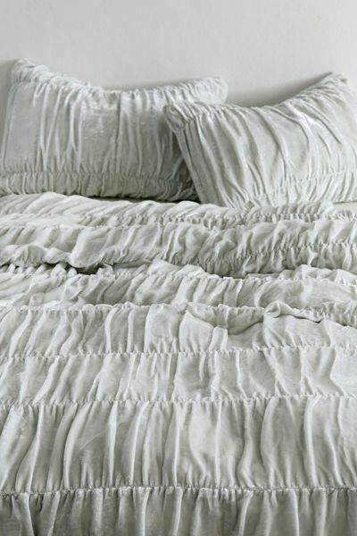 Housse de couette froncée en velours