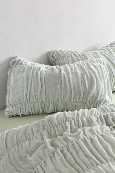 Velvet Ruched Sham Set
