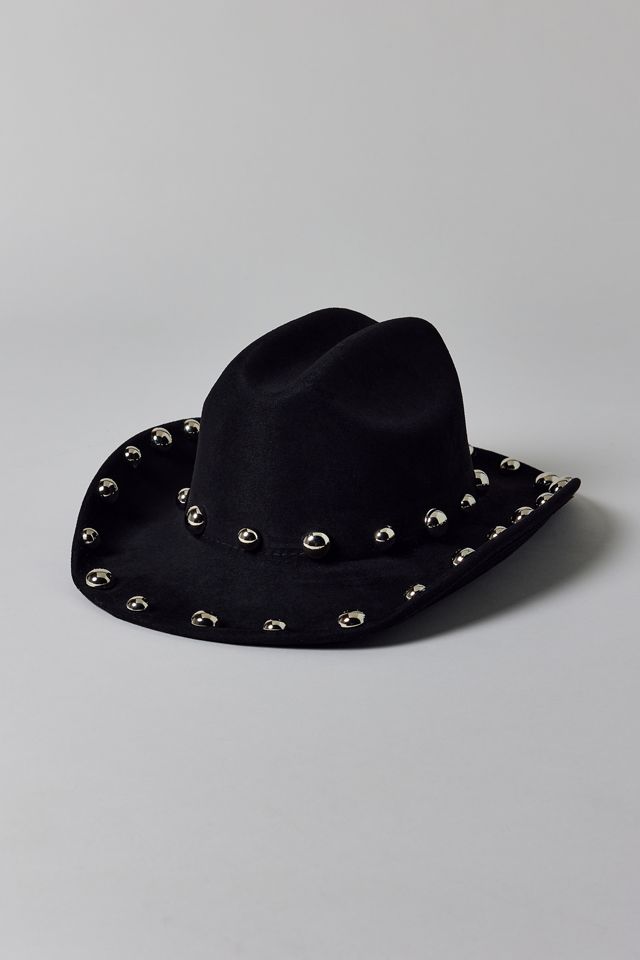 Faux Suede Studded Cowboy Hat #1