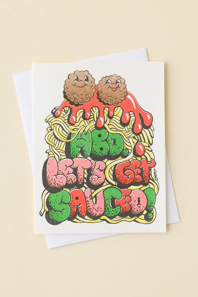 Yellow Owl Workshop Let's Get Sauced Birthday Card