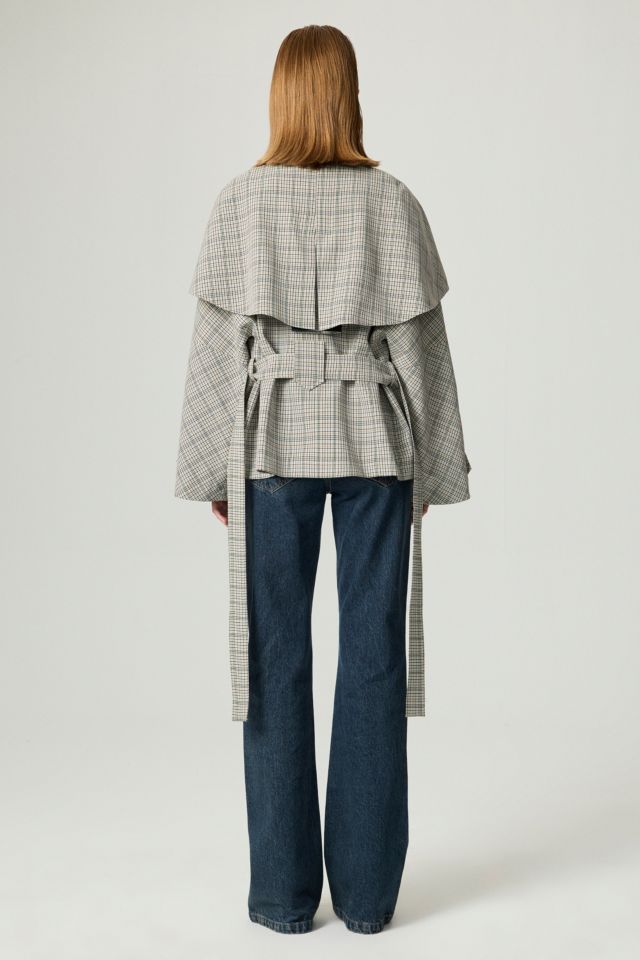 Nocturne Checkered Cape Trench Coat #2