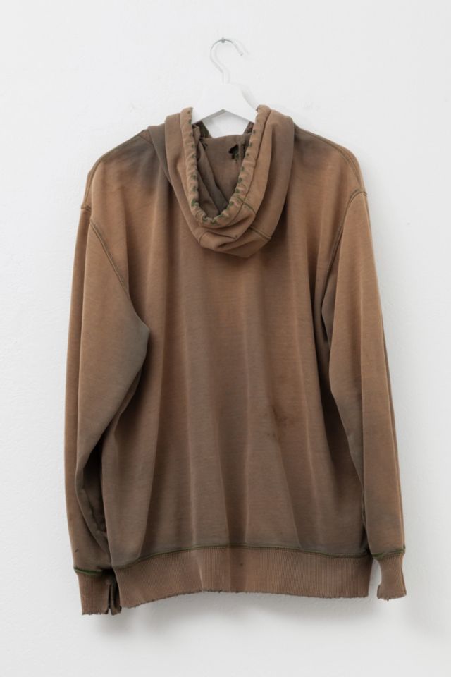 Vintage Y2K Carhartt Heavily Distressed Brown Hoodie Sweatshirt #2
