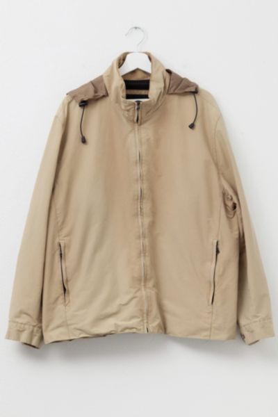 Vintage Y2K Distressed Khaki Hooded Parka Jacket