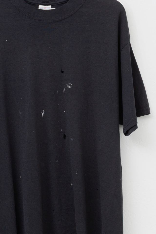 Vintage Y2K Heavily Distressed Blank Black Painters T-Shirt #1
