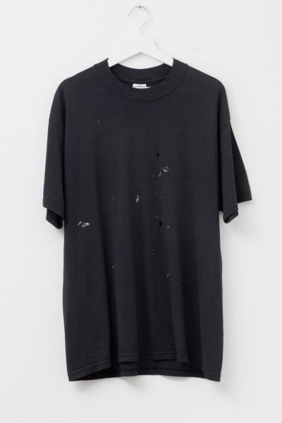Vintage Y2K Heavily Distressed Blank Black Painters T-Shirt
