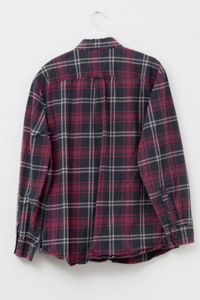 Vintage 1990s Orvis Black Red Plaid Cotton Button Up Shirt #2
