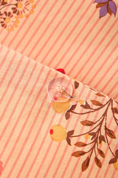 Aria Woodblock Floral Patterned Duvet Cover Set