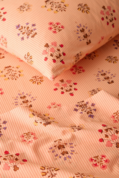 Aria Woodblock Floral Patterned Sheet Set