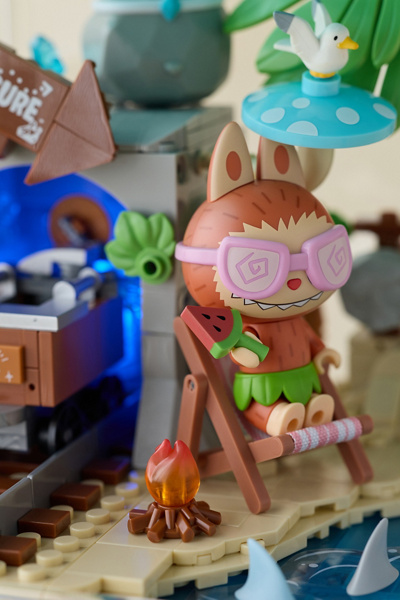 POP MART The Monsters Forest Secret Base Series Seaside Prizes LABUBU Figure Block Set