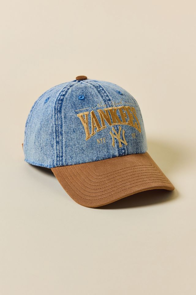 Mitchell & Ness MLB New York Yankees Denim & Faux Suede Dad Hat #1