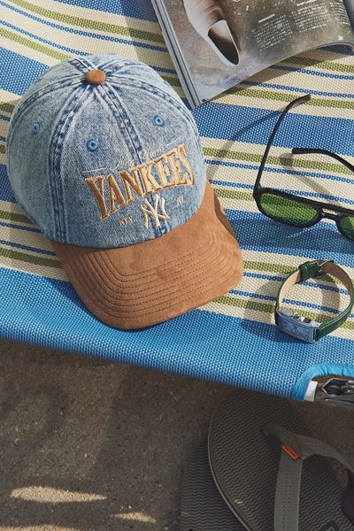 Mitchell & Ness MLB New York Yankees Denim & Faux Suede Dad Hat