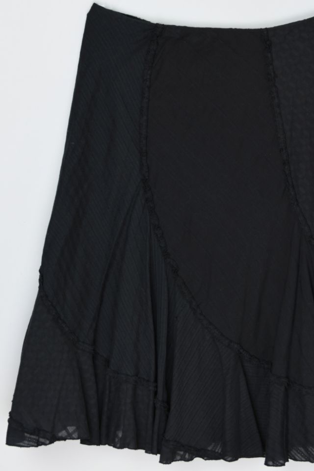 Vintage Y2k Paneled Black Midi Skirt #1