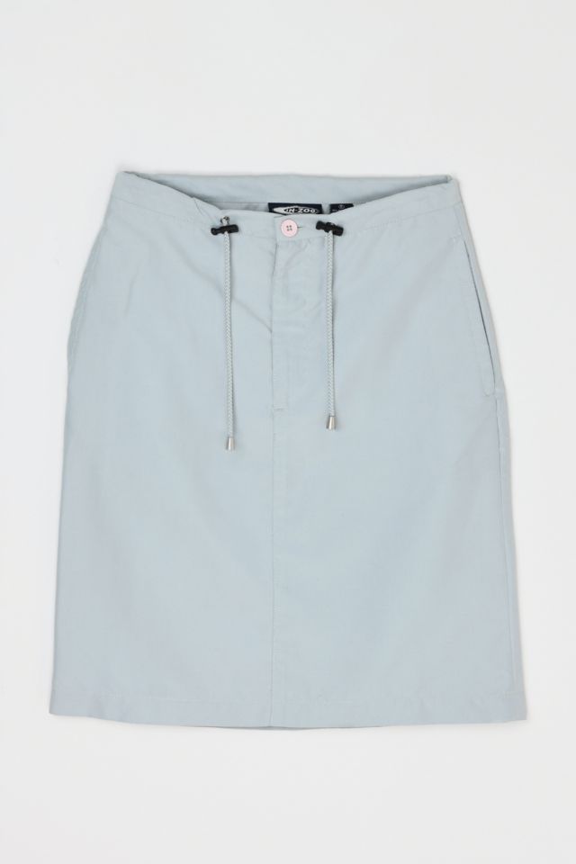 Vintage Y2k Drawstring Gray Midi Skirt