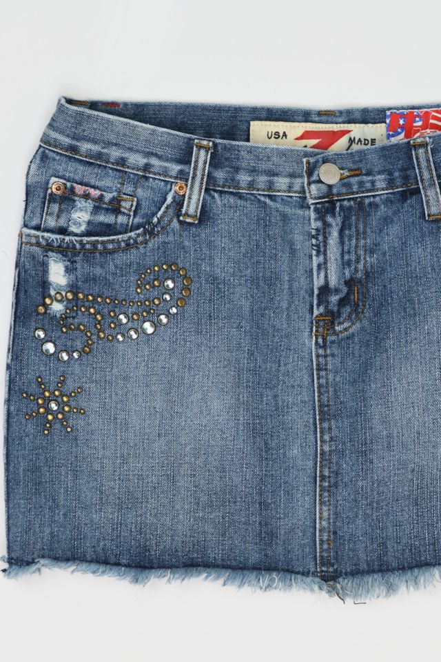 Vintage Y2k 7 For All Mankind Studded Denim Mini Skirt #1