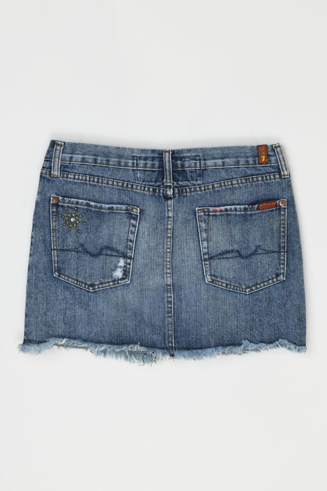 Vintage Y2k 7 For All Mankind Studded Denim Mini Skirt #2