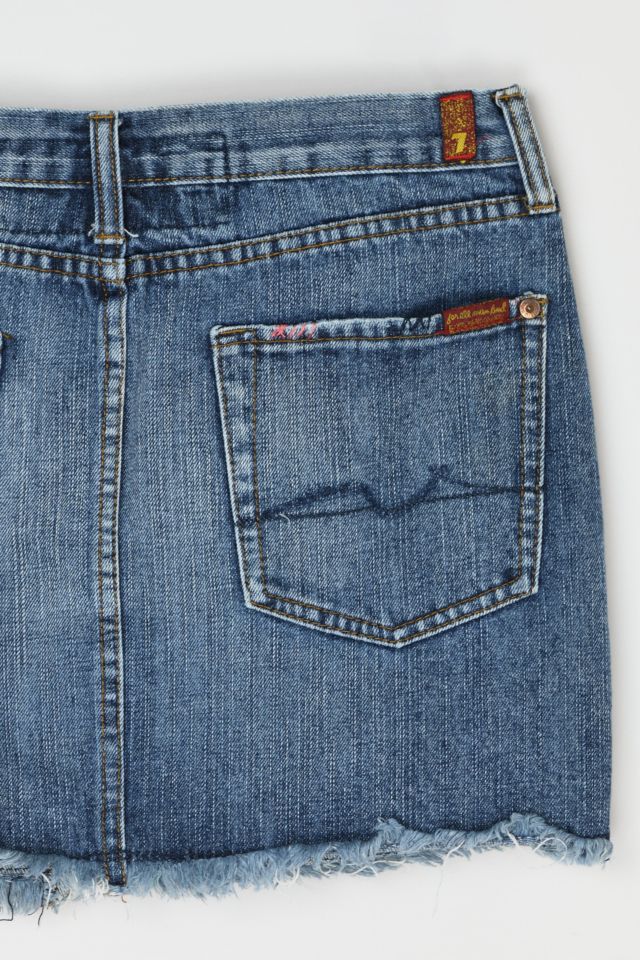 Vintage Y2k 7 For All Mankind Studded Denim Mini Skirt #3