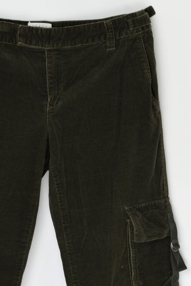 Vintage Y2k Dark Green Corduroy Cargo Pants #2