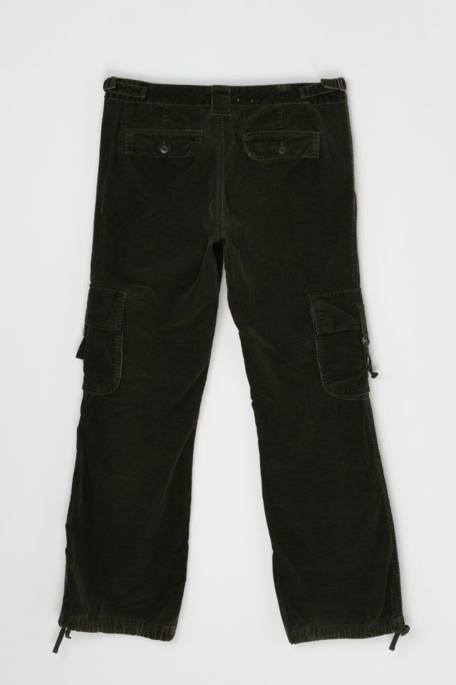 Vintage Y2k Dark Green Corduroy Cargo Pants #3