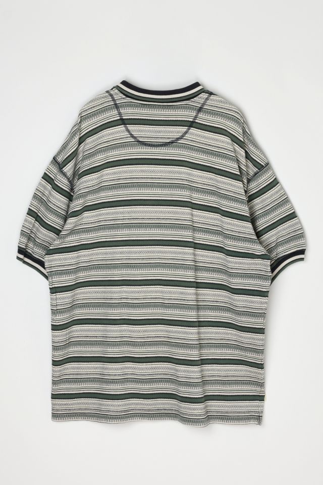 Vintage 90s Textured Striped Polo Shirt #2