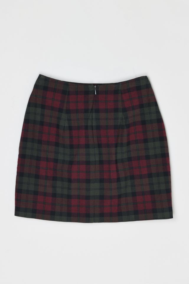 Vintage 90s Red and Green Plaid Mini Skirt #2