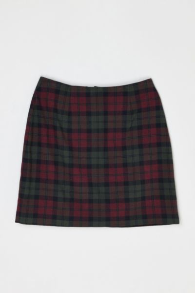 Vintage 90s Red and Green Plaid Mini Skirt