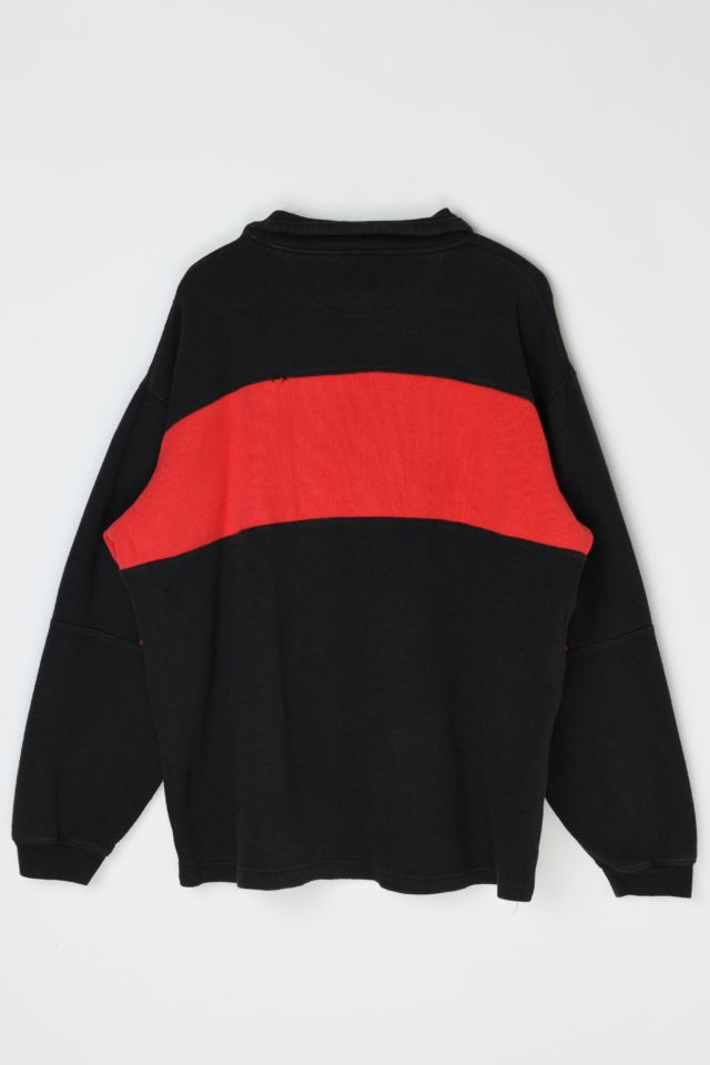 Vintage 90s Red & Black Quarter-Zip Sweatshirt #2