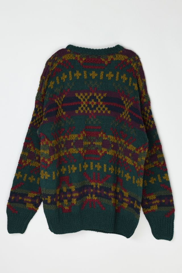 Vintage 90s Dark Green Heavy Knit Sweater #2