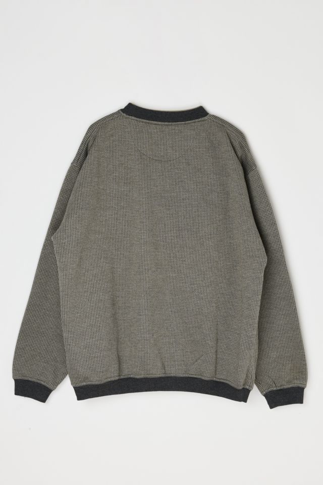 Vintage 90s Grey & Tan Houndstooth Knit Sweatshirt #3