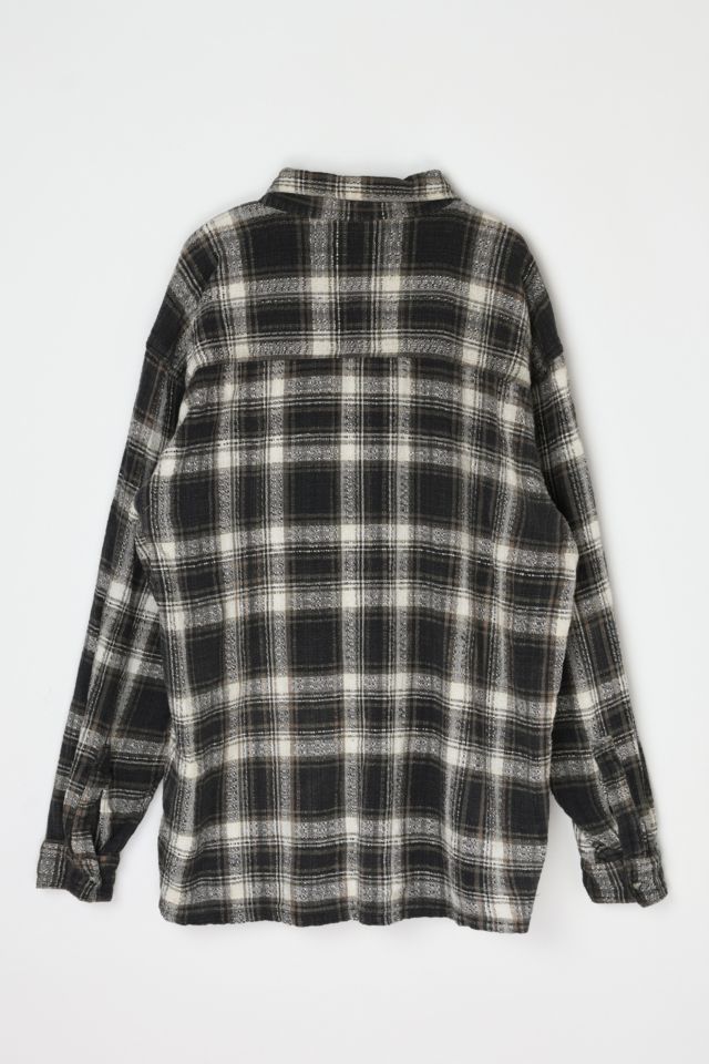 Vintage 90s Tan & Black Heavy Flannel Shirt #2
