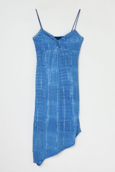 Vintage Y2k Blue Printed Shimmery Mini Dress Product Page